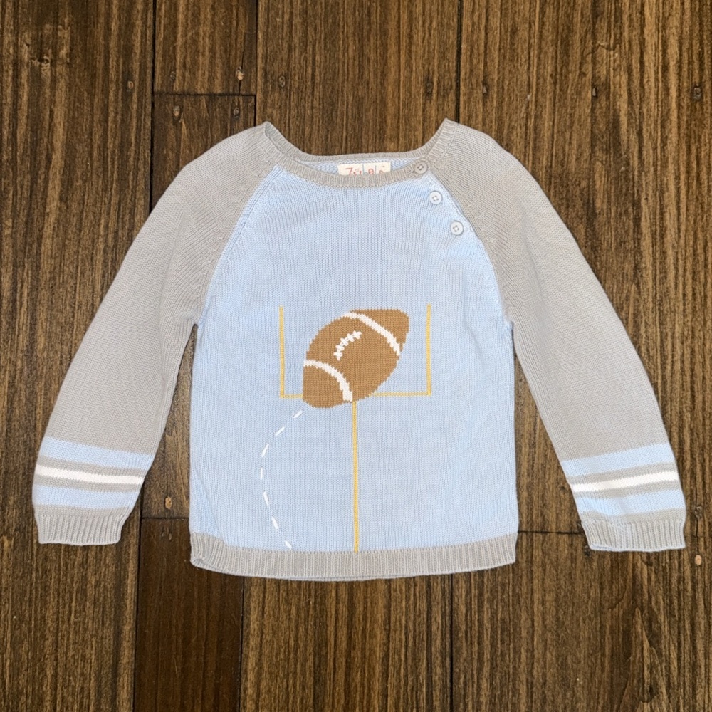 Zubels Football Sweater 🏈  in Light Blue and Gray